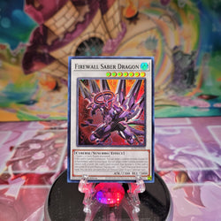 A Super Rare "Firewall Saber Dragon" card from the Yugioh Set: Alliance Insight (ALIN).