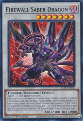 A Super Rare "Firewall Saber Dragon" card from the Yugioh Set: Alliance Insight (ALIN).