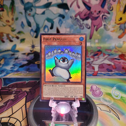 An Ultra Rare "First Penguin" card from the Yugioh Set: Magnificent Monsters (MAMO).