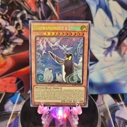 A Secret Rare "Floowandereeze & Empen" card from the Yugioh Set: Burst of Destiny.