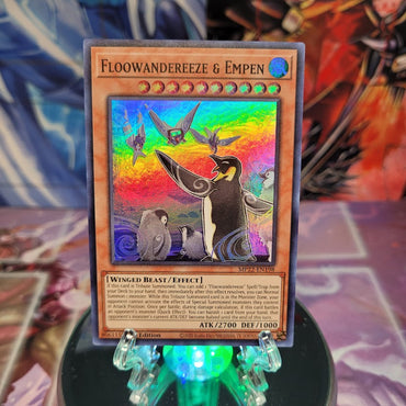 A Super Rare "Floowandereeze & Empen" card from the Yugioh 2022 Tin of the Pharaoh's Gods Set (MP22).