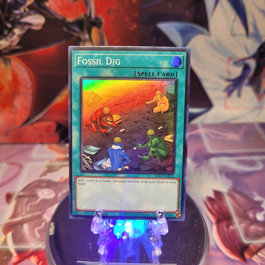 A Super Rare "Fossil Dig" card from the Yugioh Set: Rarity Collection 1 (RA01).