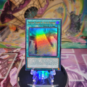 An Ultra Rare "Freezing Chains of the Ice Barrier" card from the Yugioh Set: Battles of Legend: Terminal Revenge.