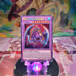 A Secret Rare "Frightfur Kraken" card from the Yugioh Set: Fusion Enforcers.