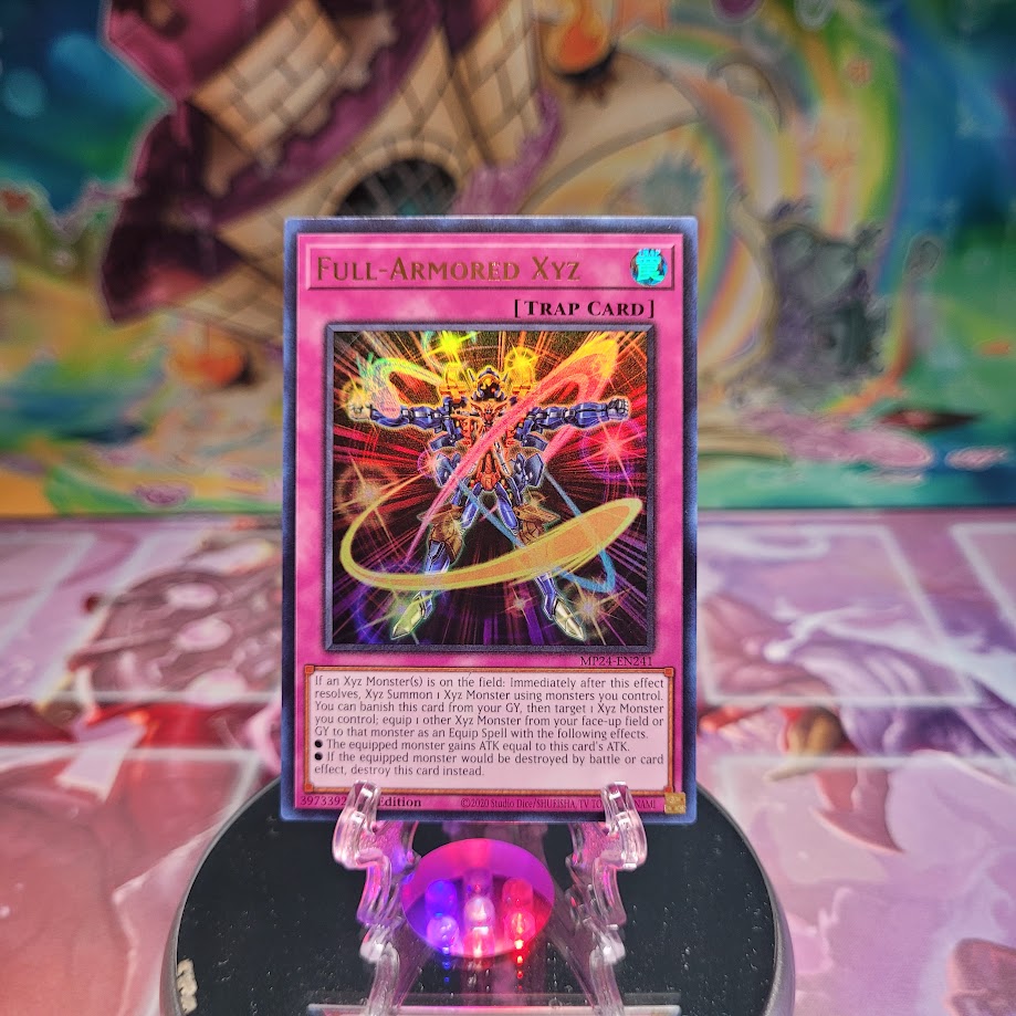 An Ultra Rare "Full-Armored Xyz" card from the Yugioh Set: 25th Anniversary Tin: Dueling Mirrors.