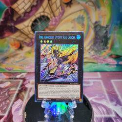 A Secret Rare "Full Armored Utopic Ray Lancer" card from the Yugioh Set: Battles of Legend: Terminal Revenge.