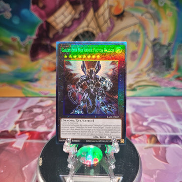 A Prismatic Collector's Rare "Galaxy-Eyes Full Armor Photon Dragon" card from the Yugioh Set: Rarity Collection 1 (RA01).