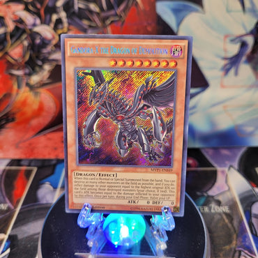 A Secret Rare "Gandora-X the Dragon of Demolition" card from the Yugioh Set: The Dark Side of Dimensions: Movie Pack Secret Edition.