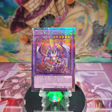 A Quarter Century Secret Rare "Garura, Wings of Resonant Life" card from the Yugioh Set: Rarity Collection 2 (RA02).