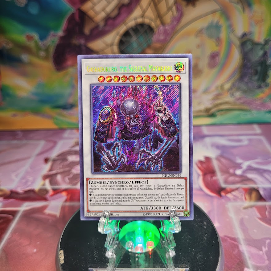 A 1st Edition Secret Rare "Gashadokuro, the Skeletal Mayakashi" card from the Yugioh Set: Soul of the Duelist