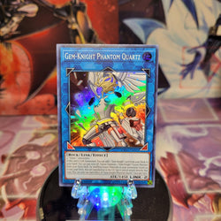 A Super Rare "Gem-Knight Phantom Quartz" card from the Yugioh Set: Extreme Force (EXFO).