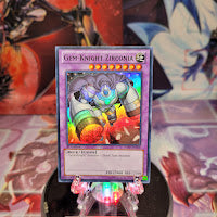 A Super Rare "Gem-Knight Zirconia" card from the Yugioh Set: Hidden Arsenal 7: Knight of Stars (HA07).