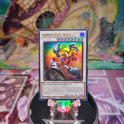 An Ultra Rare "Genex Ally Axel" card from the Yugioh Set: Battles of Legend: Terminal Revenge.