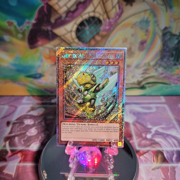 A Platinum Secret Rare "Genex Ally Birdman" card from the Yugioh Set: Quarter Century Bonanza (RA03).