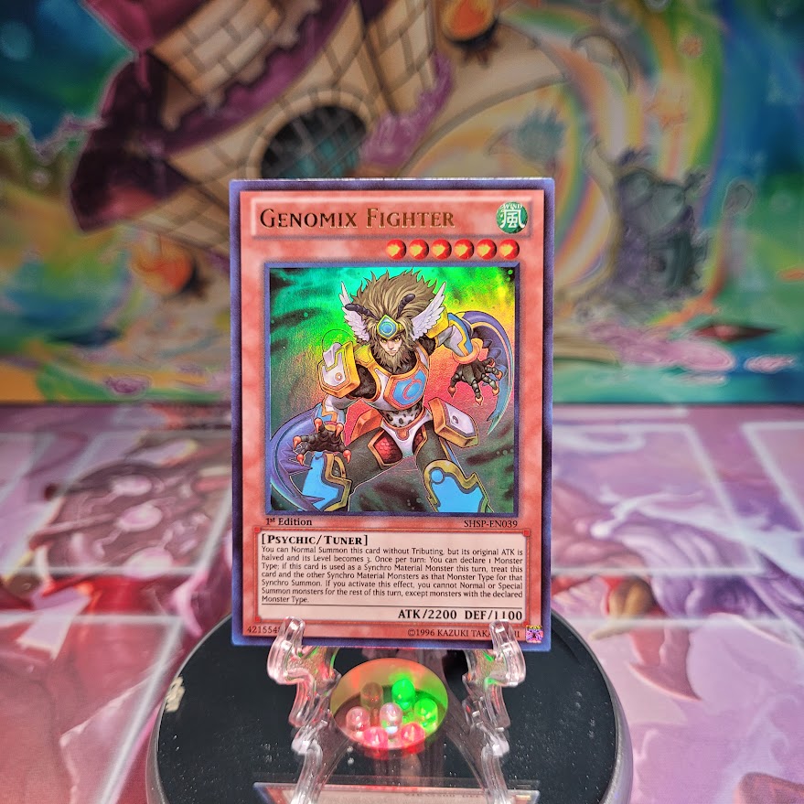 An Ultra Rare "Genomix Fighter" card from the Yugioh Set: Shadow Specters.