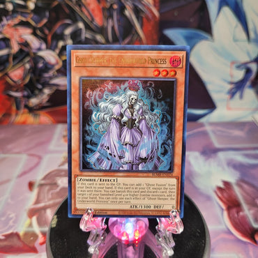 An Ultra Rare "Ghost Sleeper, the Underworld Princess" card from the Yugioh Set: Battles of Legend: Monstrous Revenge (BLMR).