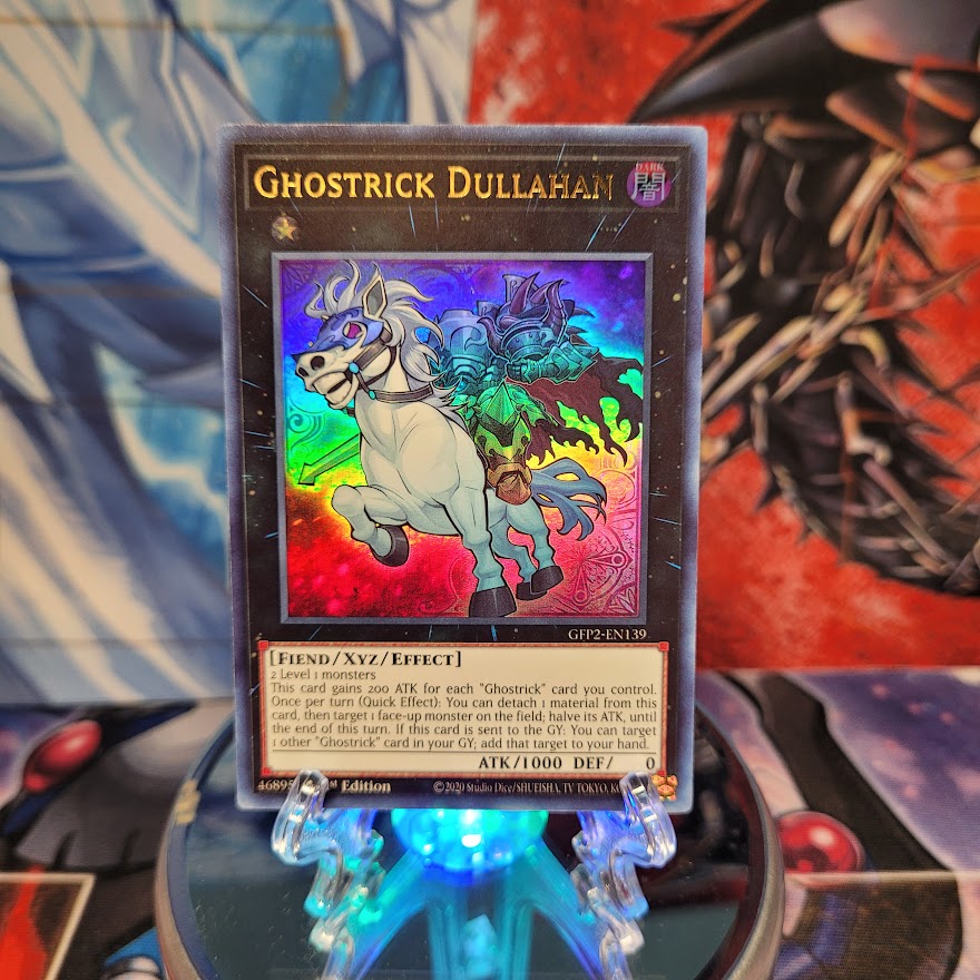 An Ultra Rare "Ghostrick Dullahan" card from the Yugioh Set: Ghosts From the Past: The 2nd Haunting (GFP2).