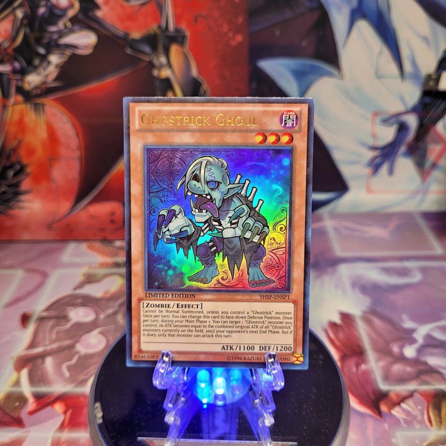 An Ultra Rare "Ghostrick Ghoul" card from the Yugioh Set: Shadow Specters (SHSP).