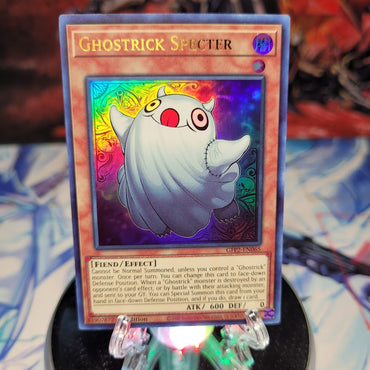 An Ultra Rare "Ghostrick Specter" card from the Yugioh Set: Ghosts From the Past: The 2nd Haunting (GFP2).