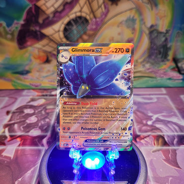 A Double Rare "Glimmora Ex" (123/1) card from the Pokemon Set: Scarlet & Violet: Obsidian Flames (OBF).