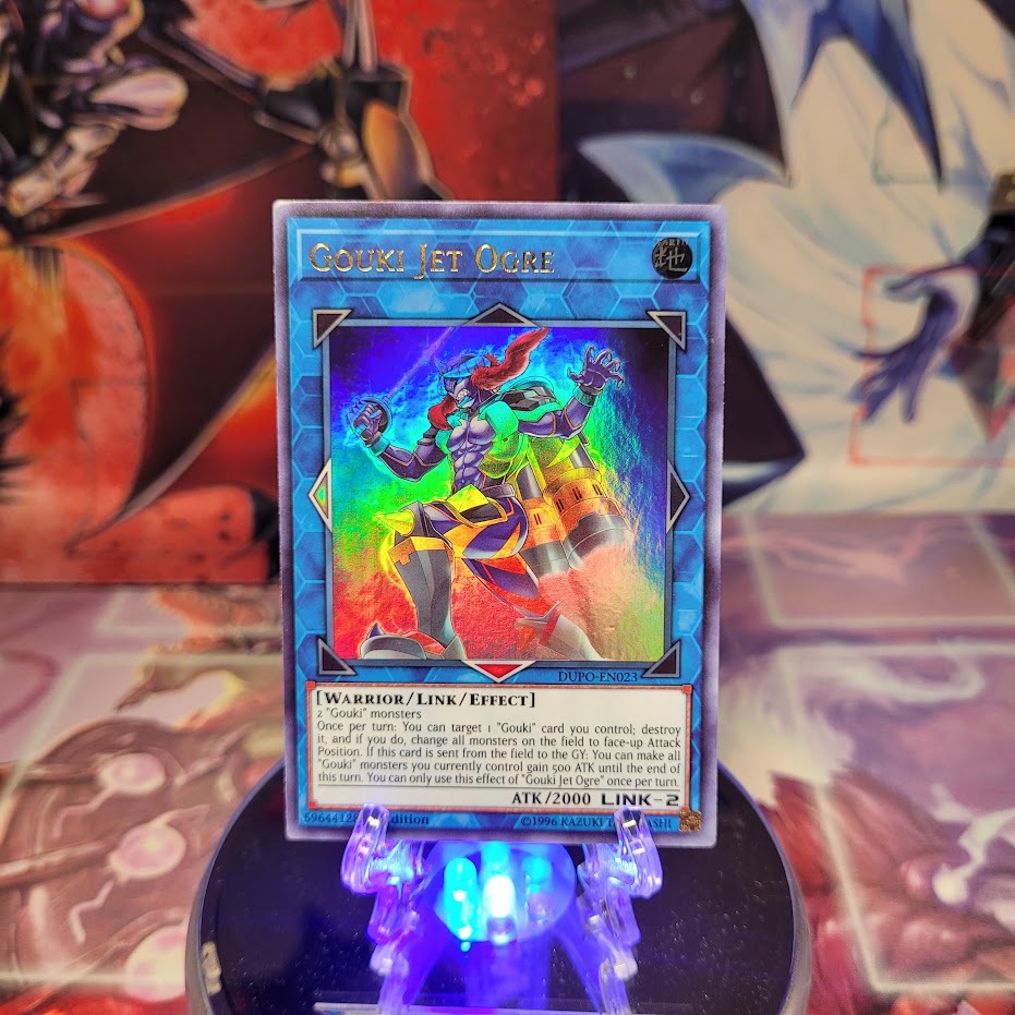An Ultra Rare "Gouki Jet Ogre" card from the Yugioh Set: Duel Power (DUPO).