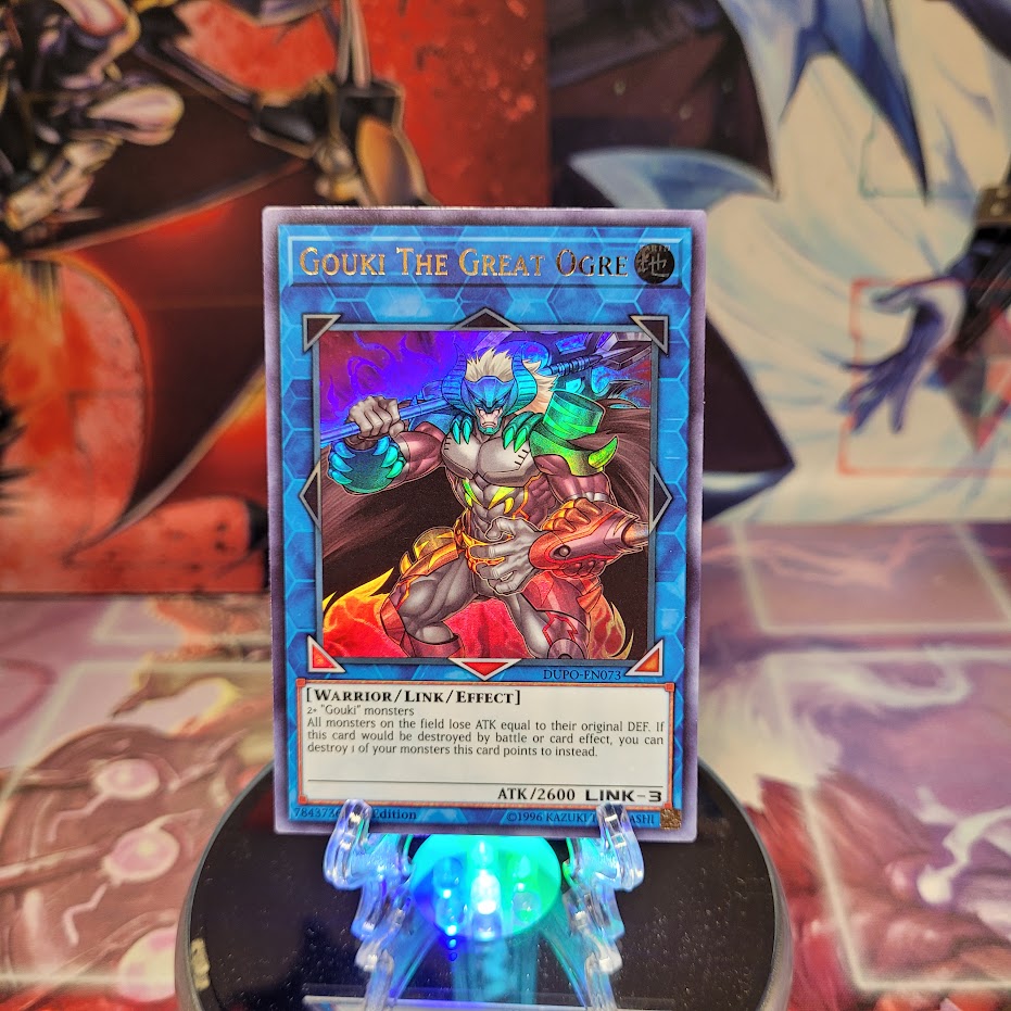 An Ultra Rare "Gouki the Great Ogre" card from the Yugioh Set: Duel Power (DUPO).