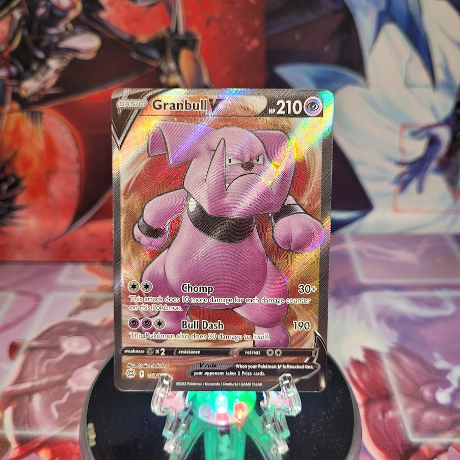 An Ultra Rare "Granbull V" (159/172) card from the Pokemon Set: Brilliant Stars.