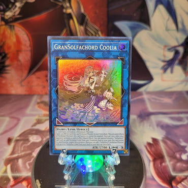 A Super Rare "Gransolfachord Coolia" card from the Yugioh Set: Cyberstorm Access.