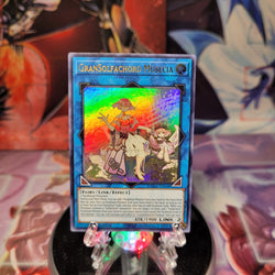 An Ultra Rare "Gransolfachord Musecia" card from the Yugioh Set: Dawn of Majesty.