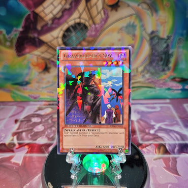 A Duel Terminal Rare "Gravekeeper's Spy" card from the Yugioh Set: Duel Terminal 6 (DT06).