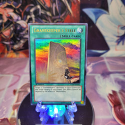 An Ultra Rare "Gravekeeper's Stele" card from the Yugioh Set: Legendary Collection 4: Joey's World (LCJW).