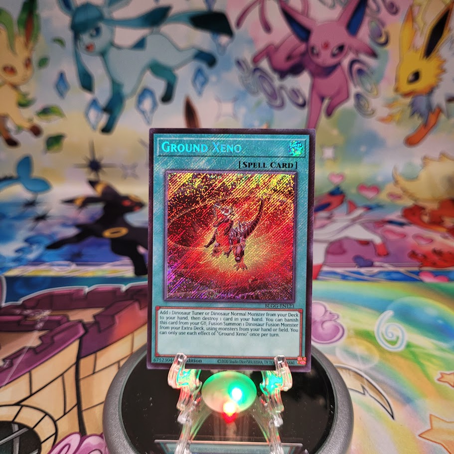 A Secret Rare "Ground Xeno" card from the Yugioh Set: Battles of Legend: Glorious Gallery (BLGG)