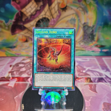 A Prismatic Secret Rare "Ground Xeno" card from the Yugioh Set: 25th Anniversary Tin: Dueling Mirrors (MP24).