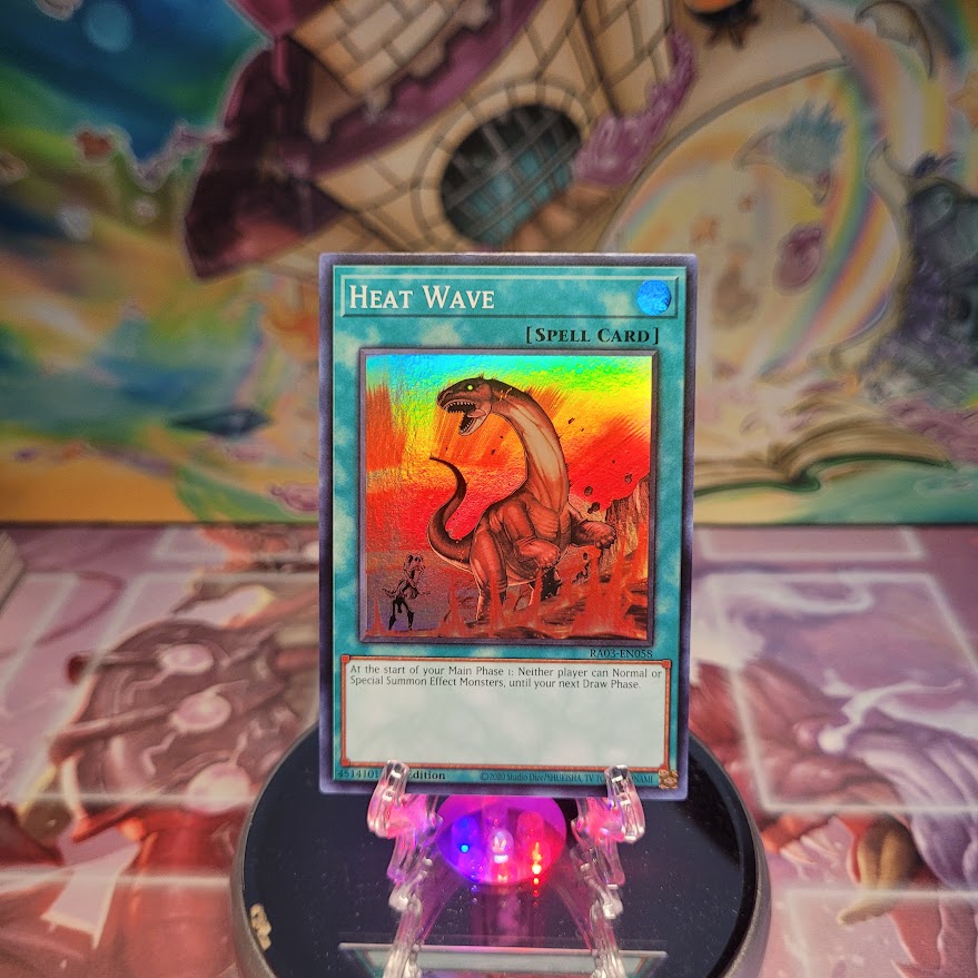 A Super Rare "Heat Wave" card from the Yugioh Set: Quarter Century Bonanza (RA03).