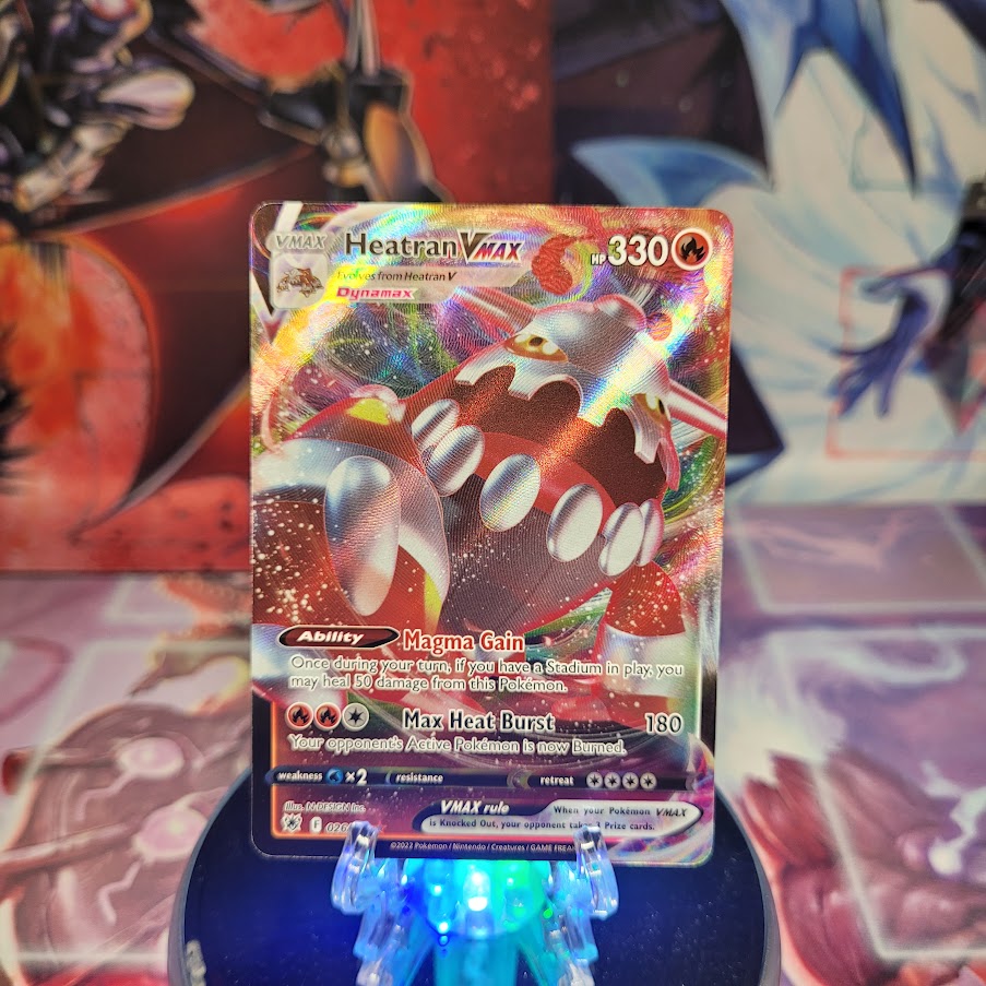 An Ultra Rare "Heatran Vmax" (026/189) card from the Pokemon Set: Astral Radiance.