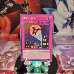 A Super Rare "Hero Signal" card from the Yugioh Set: Ra Yellow Mega Pack (RYMP).