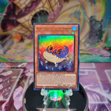 An Ultra Rare "Hexa Spirit of the Ice Barrier" card from the Yugioh Set: Battles of Legend: Terminal Revenge.