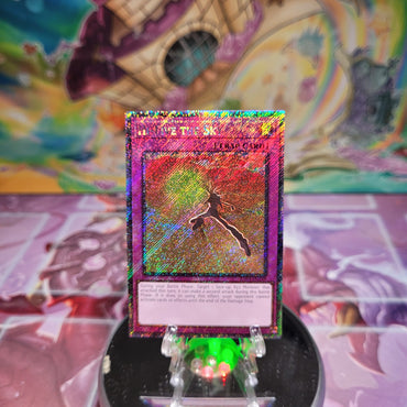 A Platinum Secret Rare "Hi-Five the Sky" card from the Yugioh Set: Quarter Century Stampede (RA04).