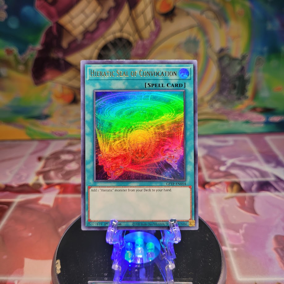 An Ultra Rare "Hieratic Seal of Convocation" card from the Yugioh Set: Ghosts From the Past (GFTP).