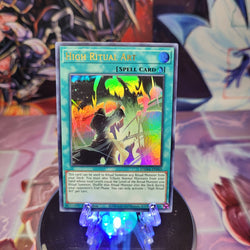  An Ultra Rare "High Ritual Art" card from the Yugioh Set: Dawn of Majesty (DAMA).