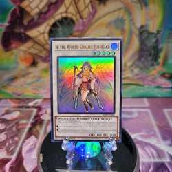 An Ultra Rare "Ib the World Chalice Justiciar" card from the Yugioh Set: Battles of Legend: Terminal Revenge.