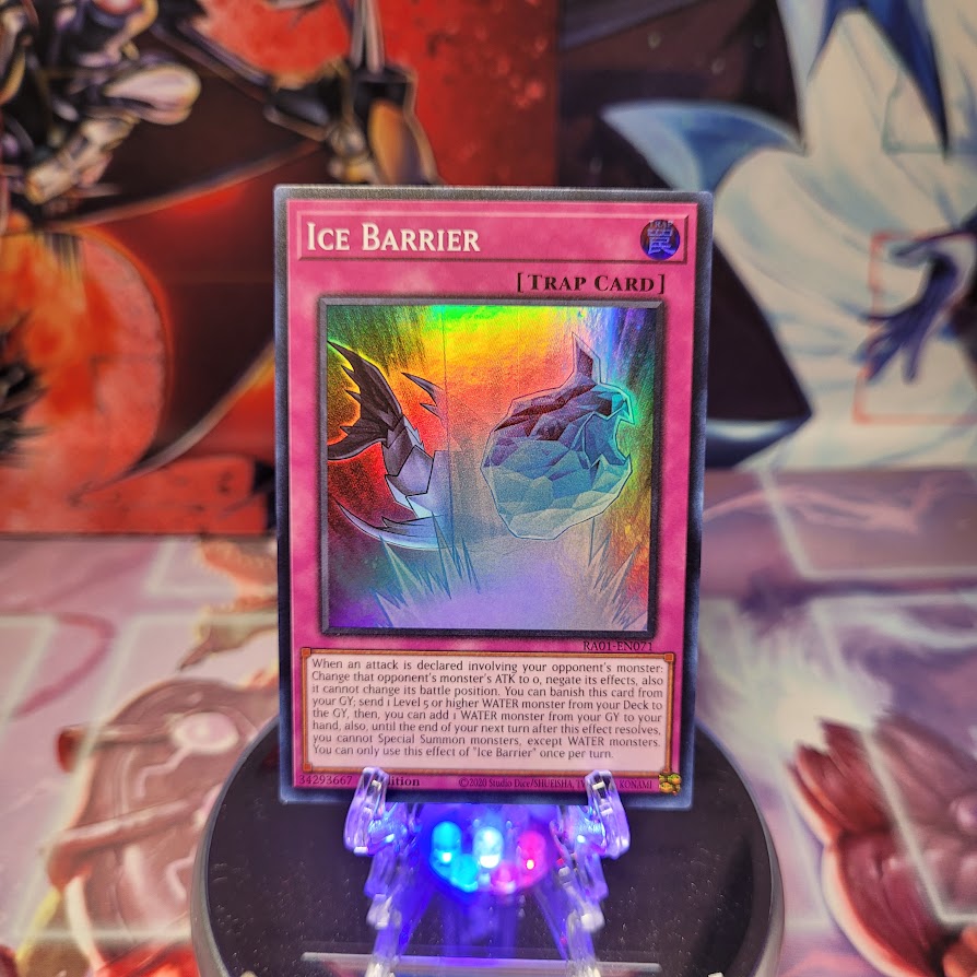 A Super Rare "Ice Barrier" card from the Yugioh Set: Rarity Collection 1 (RA01).