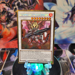 A Gold Rare "Ignister Prominence, the Blasting Dracoslayer" card from the Yugioh set: Premium Gold: Infinite Gold.