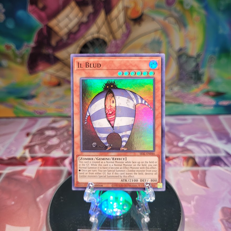 A Super Rare "Il Blud" card from the Yugioh Set: Secret Slayers.