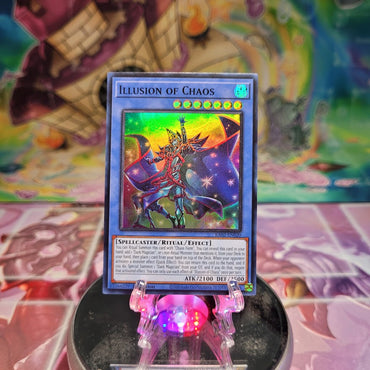 A Super Rare "Illusion of Chaos" card from the Yugioh Set: Rarity Collection 2 (RA02).