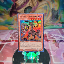 A Super Rare "Infernity Destroyer" card from the Yugioh Set: Battle Pack 2: War of the Giants (BPW2).