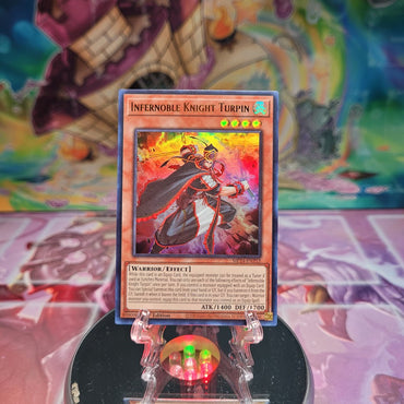 An Ultra Rare "Infernoble Knight Turpin" card from the Yugioh Set: 25th Anniversary Tin: Dueling Mirrors.