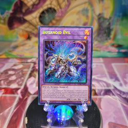 A Secret Rare "Infernoid Evil" card from the Yugioh Set: Battles of Legend: Terminal Revenge.