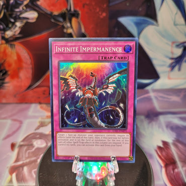A Super Rare "Infinite Impermanence" card from the Yugioh Set: Rarity Collection 1 (RA01).