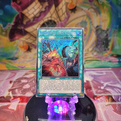 A Secret Rare "Interrupted Kaiju Slumber" card from the Yugioh Set: Battles of Legend: Hero's Revenge.